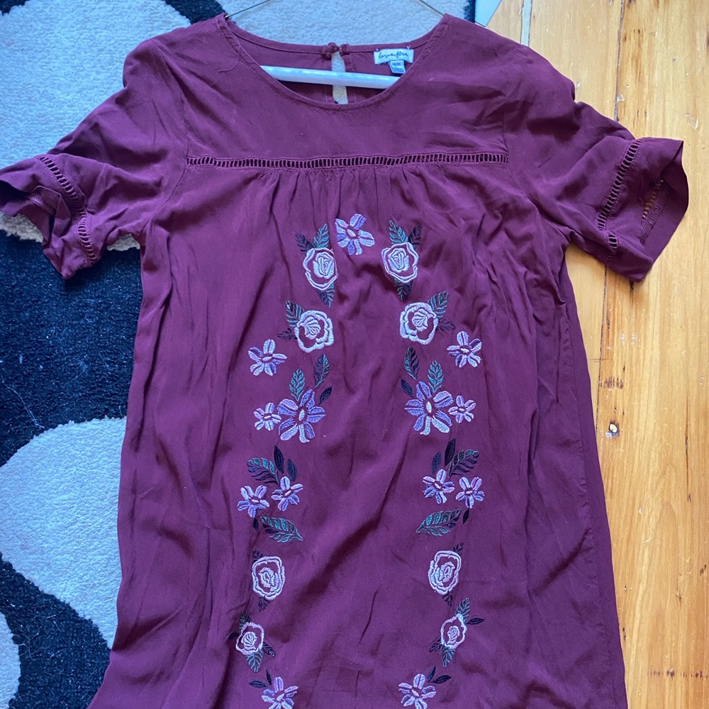 Maroon floral dress